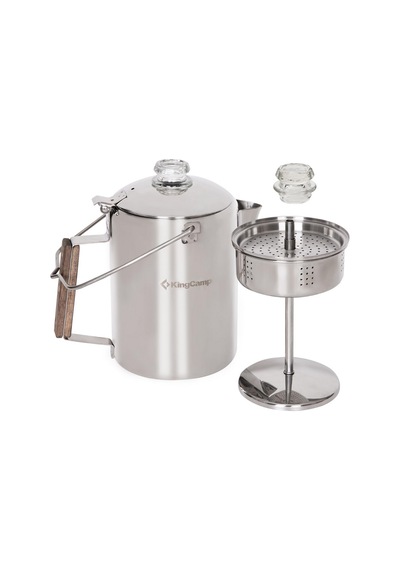 Kingcamp Percolator Coffee Pot Çelik Kahve Demleme Seti Gümüş