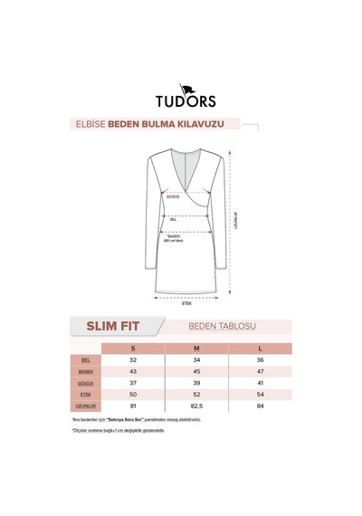 Tudors Kadın Slim Fit Dar Kesim Uzun Kol Taş Renk V Yaka Mini Boy Elbise-33339 Taş