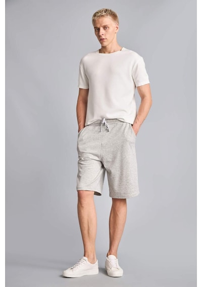 Defacto Baggy Fıt Beli Lastikli Bağlamalı Gri Melanj Şort G4184ax26smgr369 Gri-gr369