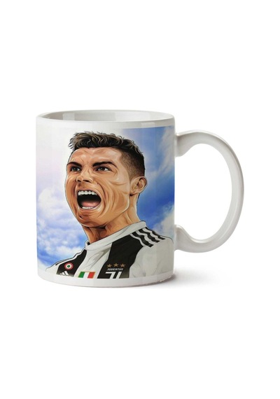 Cristiano Ronaldo Juventus Forma İki Tarafı Baskılı Kupa Bardak Çok Renkli