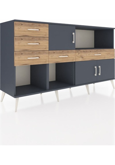 Hyperion Konsol 2 Raflı 5 Çekmeceli 3 Kapaklı 176x44x99 Antrasit- Antrasit-antrasit/çam Hyperion Konsol 2 Raflı 5 Çekmeceli 3 Kapaklı 176x44x99 Antrasit- Antrasit-antrasit/çam