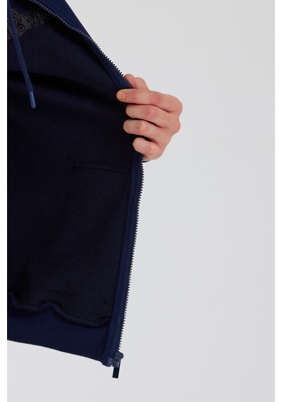 Polostate Age Of State Nakışlı Fermuarlı 3 İplik Sweatshirt Lacivert