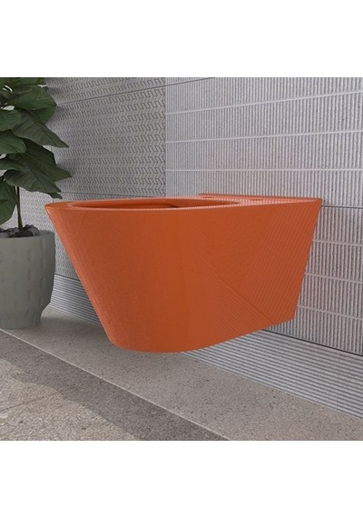 Lucco 53 CM Rim Art Kanalsız Asma Klozet Turuncu