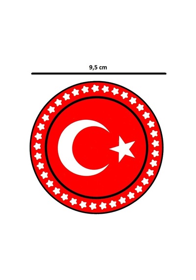 Etiketçilere Özel Sticker Türk Bayrağı - Sticker Türkiye Yıldız