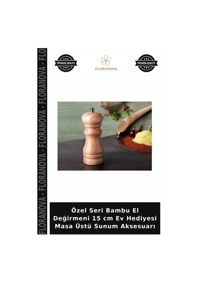 Özel Seri Bambu El Değirmeni 15 Cm Ev Hediyesi Masa Üstü Sunum Aksesuarı Çok Renkli