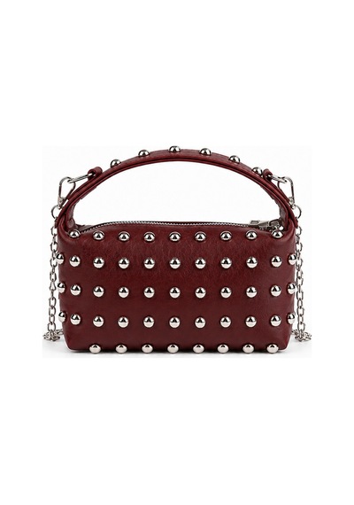 Nura Collection Kadın Mini Boy Zımbalı El Ve Omuz Çantası Çapraz Askılı - Bordo - 895071522 Bordo