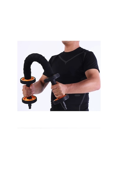 3in1 Ab Wheel Tekerlekli Mekik Aleti Elastik Fitness Bar Kol Ve Karın Kasları Bük Bük Egzersiz Aleti