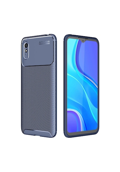 Xiaomi Redmi 9a Kılıf Auto Focus Karbon Kapak - Lacivert