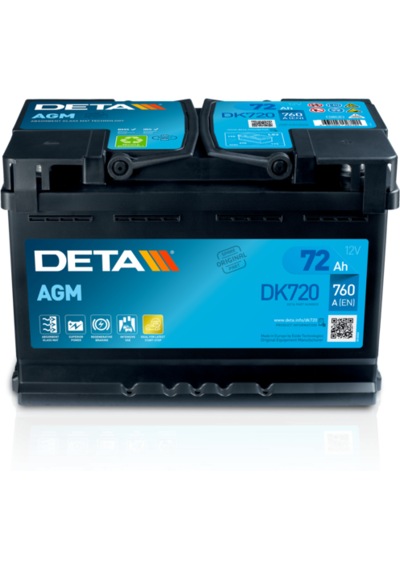 Deta 12v 72 Ah 760a Agm Start-stop Akü