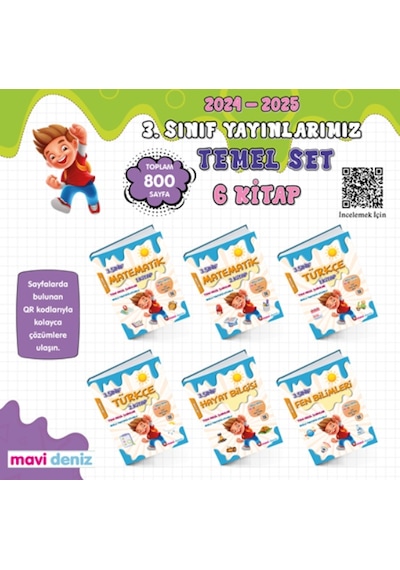 Mavi Deniz Yayınları 3 Sınıf Temel Set 6 Kitap