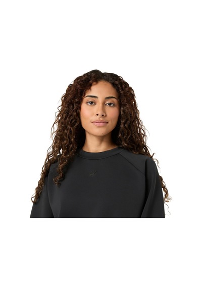 Asics Nagino Refined Texture Kadın Siyah Koşu Sweatshirt 2032d370-001
