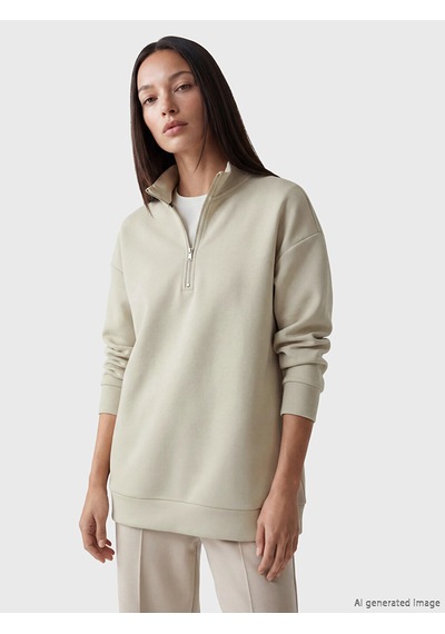 Lcw Everyday Gri Dik Yaka Kadın Sweatshirt