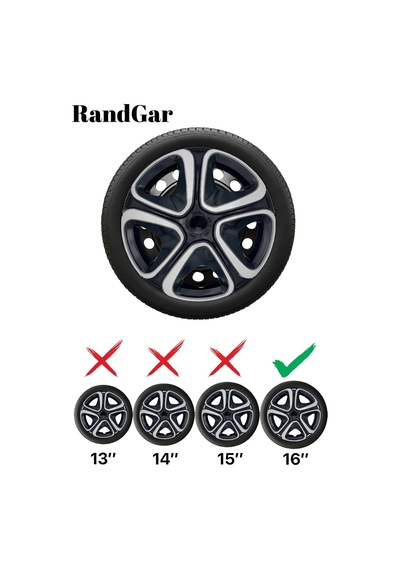 Fiat Uno 16 İnç Jant Kapağı 4 Adet Siyah Gri C103 Rand