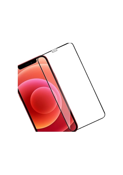 Apple Uyumlu   iPhone 12 Mini Siyah 5D Tam Kaplayan Ekran Koruyucu Cam