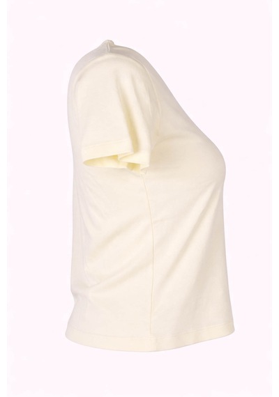 Trender Kurdele Baskı Sarı Kadın T-shirt 6719
