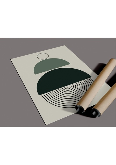 Çerçevesiz Poster, Dijital Baskı Soyut Yarım Daireler Poster, Soyut, Ev, Ofis, Mutfak Dekorasyon