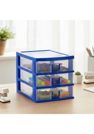 Home Mini 3 Çekmeceli Komidin Organizer Çok Renkli