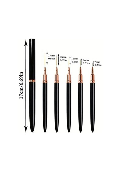 Lulaa Nail Art Liner Fırçalar Boyama Detay Tırnak Fırçaları Nail Art Süsleyen Black