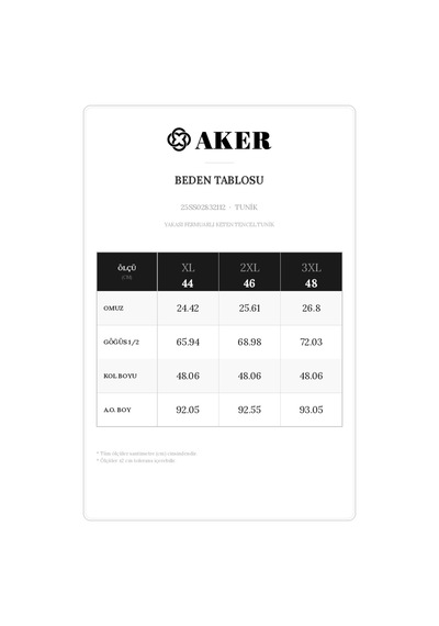 Aker Taş Yakası Fermuarlı Keten Tunik Taş Taş