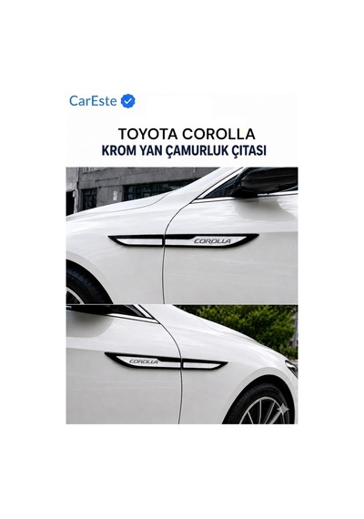 Toyota Corolla 2016 Ve Üzeri Paslanmaz Krom Yan Çamurluk Çıtası 4 Parça Abs Malzeme