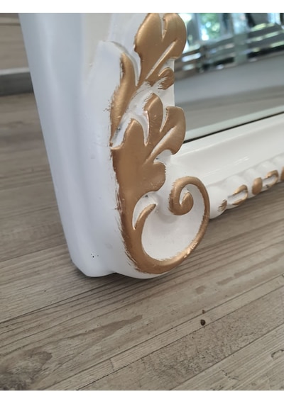 Ayna Denizi Princess White Gold Model Beyaz Altın Renk Dekoratif Ayaklı Boy Aynası Beyaz - Altın