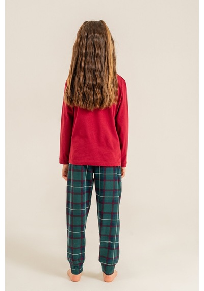 Arnetta Holidays Party Anne Kız Bordo Uzun Kol Pijama Takım Ar3732-a-v1 Ar3732-a-v1