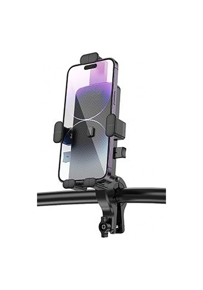 Scooter, Motosiklet Ve Bisiklet Telefon Tutucu Otomatik Kilitlemeli Gidon Bağlantılı Uyumlu Siyah
