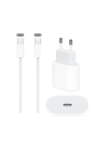 20w Seyahat Şarj Seti Type-c To Type-c Kablolu Pd Adaptör Apple iPhone Uyumlu 15 16 17 Plus Pro Max