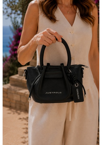 Just Polo Kadın Yeni Sezon Aksesuar Detaylı El Ve Omuz Çantası Ebat : 12 X 21 Cm Shopper Siyah