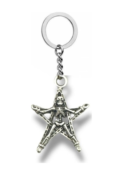 Konnichiwa Yıldızlı İskelet Gothic Anahtarlık Yıldız Detaylı Metal Unisex Aksesuar