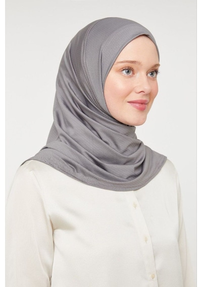 Melodi Scarf Kadın Tesettür Pratik Hijab Şal Koyu Gri Koyu Gri