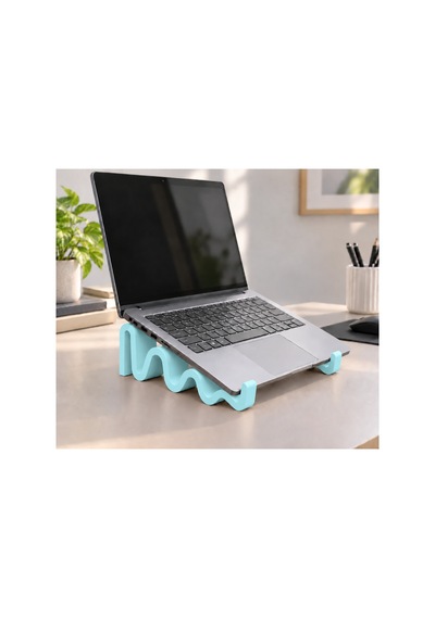 Violet Dalgalı Görünümlü Laptop Standı - Pastel Mavi