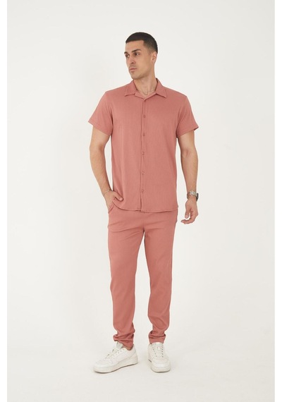 Mfz Giyim Gül Kurusu Renk Ottoman Kumaş Slim Fit Erkek Pantolon - Gömlek Alt Üst Takım Mfz Giyim Gül Kurusu Renk Ottoman Kumaş Slim Fit Erkek Pantolon - Gömlek Alt Üst Takım