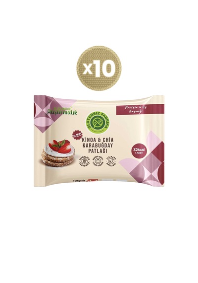 Karabuğday Patlağı Kinoa & Chia 24 G X 10 Paket Glütensiz & Vegan