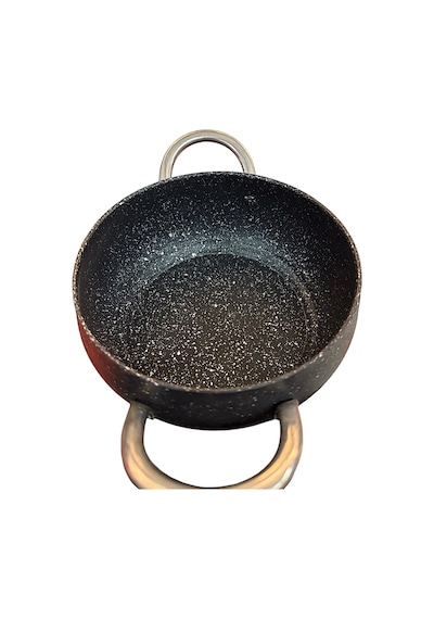 Çelik Saplı Güveç Tipi Granit Tencere 18 Cm Siyah