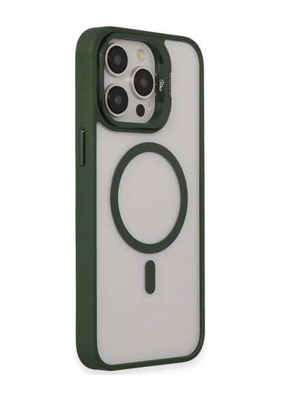 Joko Apple iPhone Uyumlu 15 Pro Kılıf Roblox Lens Magsafe Standlı Kapak - Glblseme - 15 Koyu Yeşil