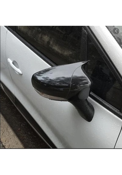 Renault Clıo 4 2012 - 2019 Yarasa Batman Ayna Kapağı Parlak  Siyah