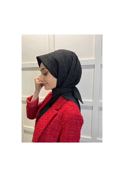 Aker Elegance Monogram Eşarp 1090500 Siyah Siyah