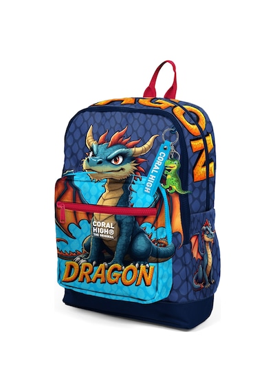 Coral High Kids Dragon Desenli Okul Sırt Çantası 33213 Mavi