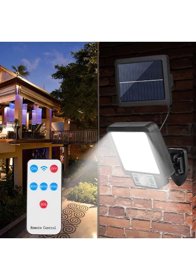 Jx-f108 108 Ledli Güneş Enerjili Solar Lamba Kumandalı 3.5m Kablo