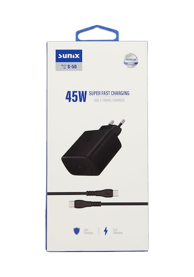 S-50 Usb-c Type-c Şarj Aleti Set, Siyah