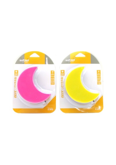 Softled-6975 Ay Figürlü Renkli Gece Lambası - 0.5w 3 Led- 10'li Paket Diğer