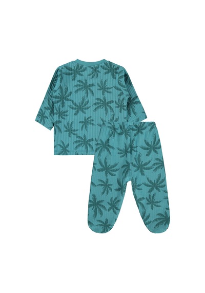 Civil Baby Palmiye Empirme 1-9 Ay Pijama Takımı - Yeşil Petrol