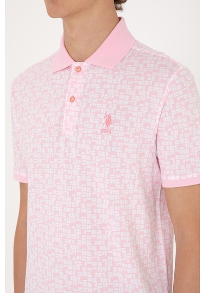 U.S. Polo Assn. Erkek Regular Fit Polo Yaka Açık Pembe Tişört 50306837-VR078