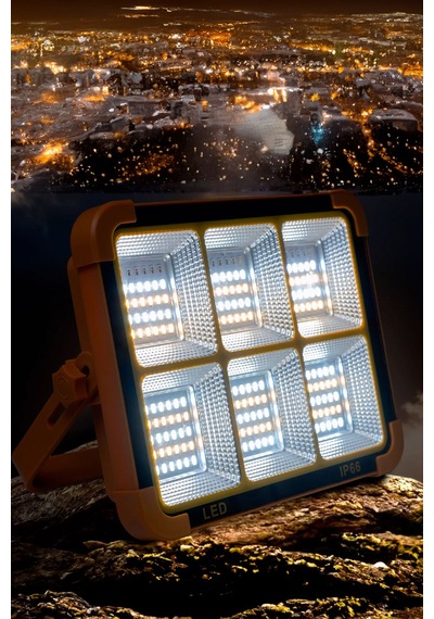 Thentech Solar Güçlü Fener Powerbank Olarak Kullanılabilir Güneş Enerjili Acil Durum Feneri Beyaz