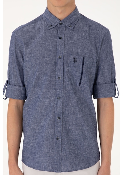 U.s. Polo Assn. Erkek Lacivert Gömlek Desenli 50300226-vr033 Lacivert