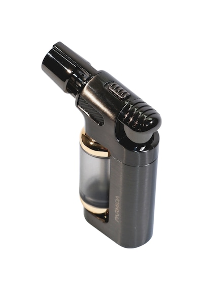 Parmida Tek Torch Pürmüz Gümüş Masa Tipi Metal Puro Çakmağı - Tr9247