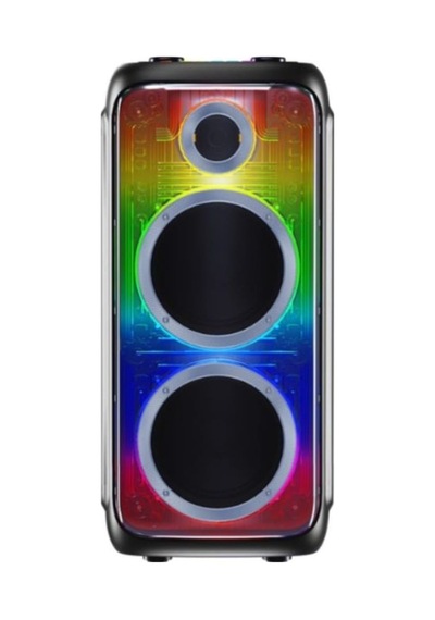 Bts-2370 75w Çift 10 İnç Rbg Işıklı Kablosuz Mikrofonlu Taşinabilir Bluetooth Karaoke Parti Hopörlörü