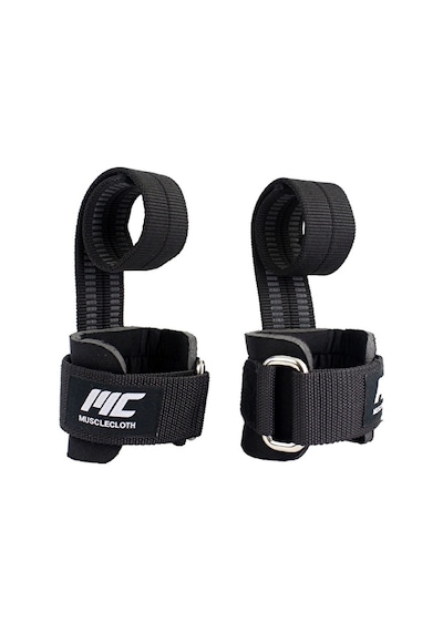 Musclecloth Big Grip Pro Lifting Straps + Pro Wrist Wraps Seti Siyah