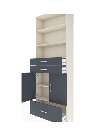 Arges Dolap 5 Raflı 3 Çekmeceli 2 Kapaklı 88x30x243 Aytaşı-antrasit Aytası